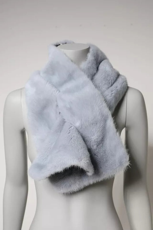 Powder Blue Mink Fur Neck Warmer Scarf