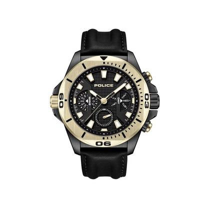 Black Artificial Leather Sport Watch