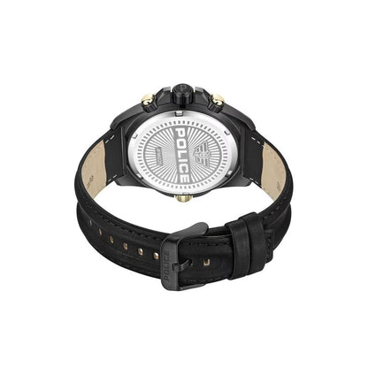Black Artificial Leather Sport Watch
