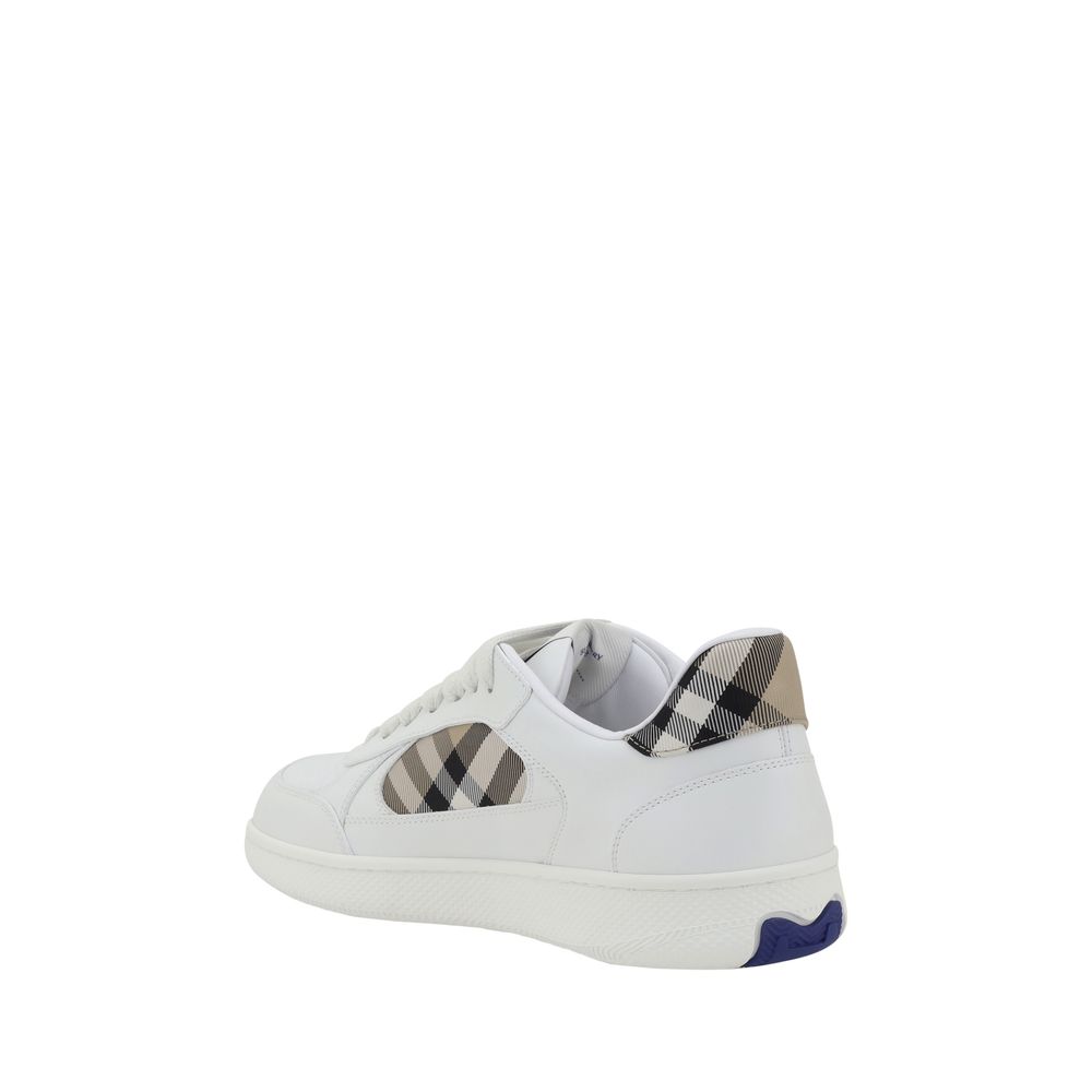 White Calf Leather Bos Taurus Low Top Sneakers