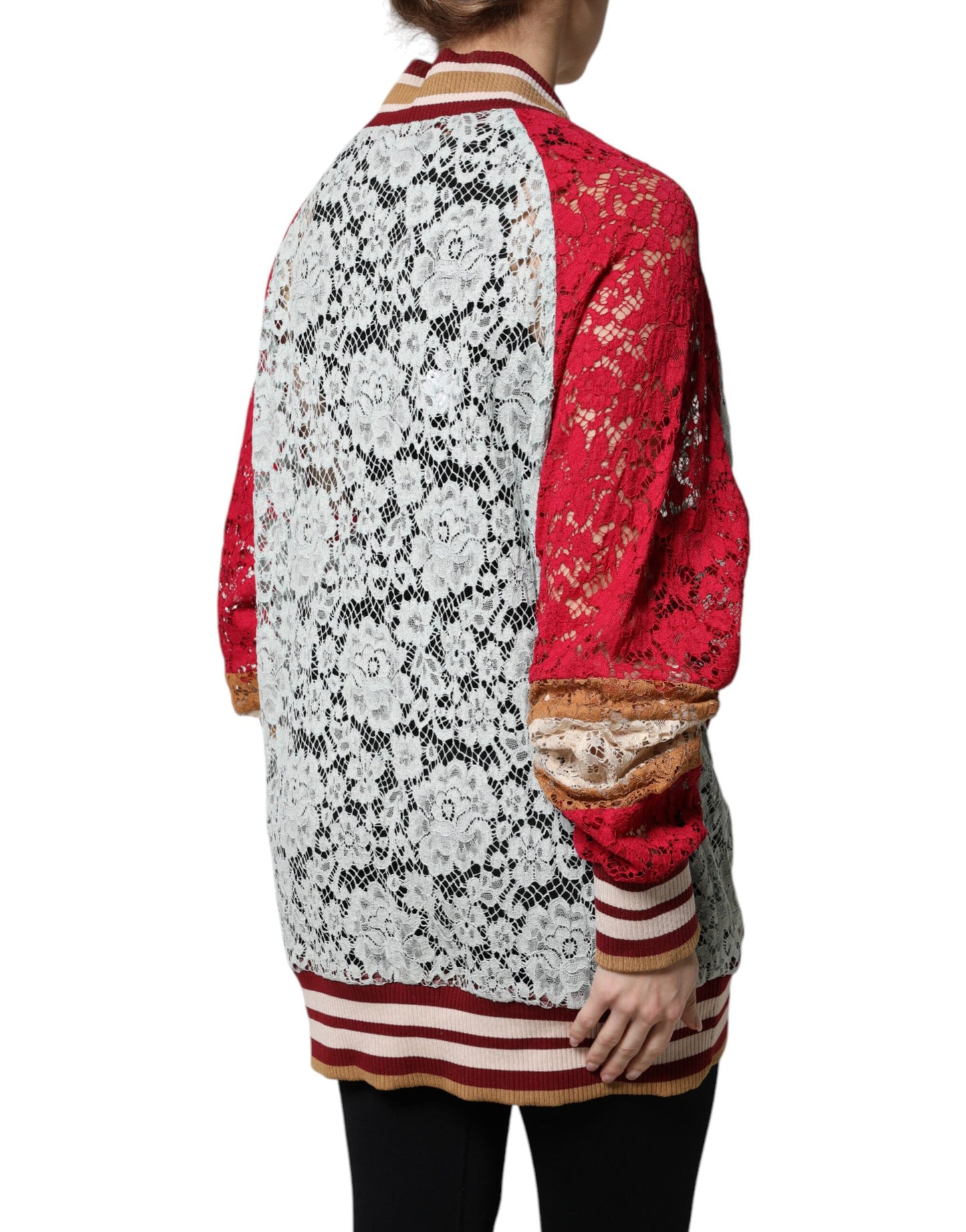 Multicolor Floral Lace Cardigan Sweater