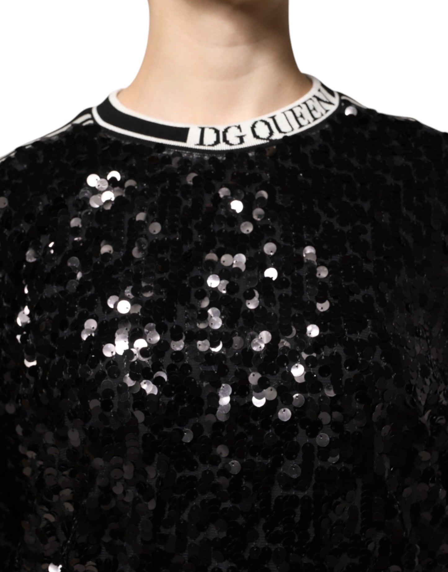 Black DG Queen Sequin Pullover Sweater