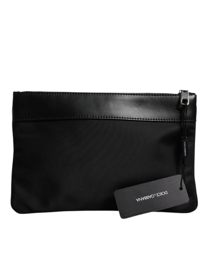 Multicolor Leopard Jacquard Print Logo Plaque Pouch Bag