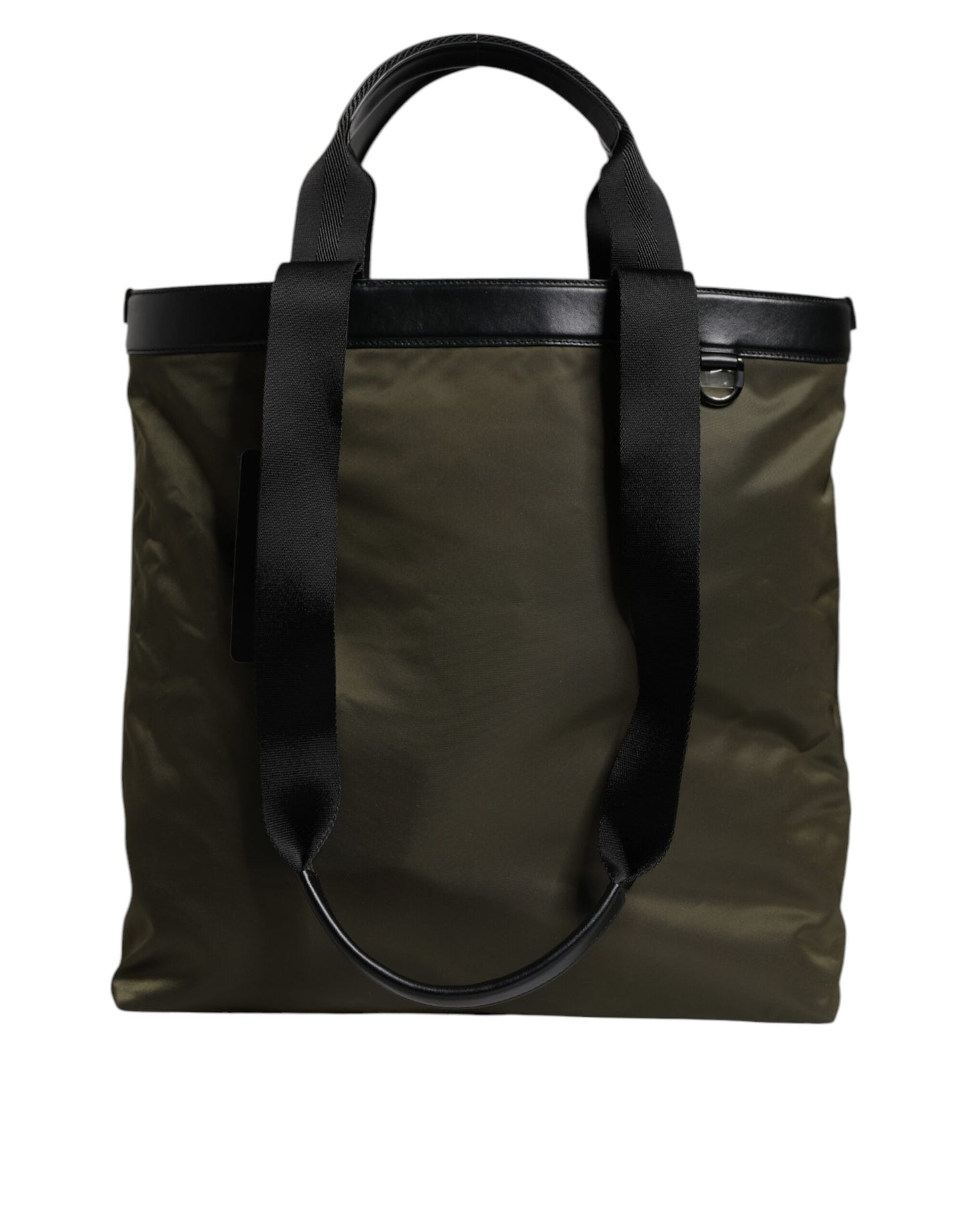 Military Green Nylon Shoulder Strap Tote Bag