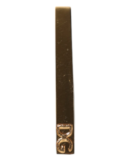 Gold Tone Brass Logo Branded Tie Clip Bar