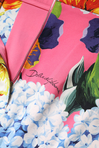 Multicolor Floral High Waist Midi Skirt