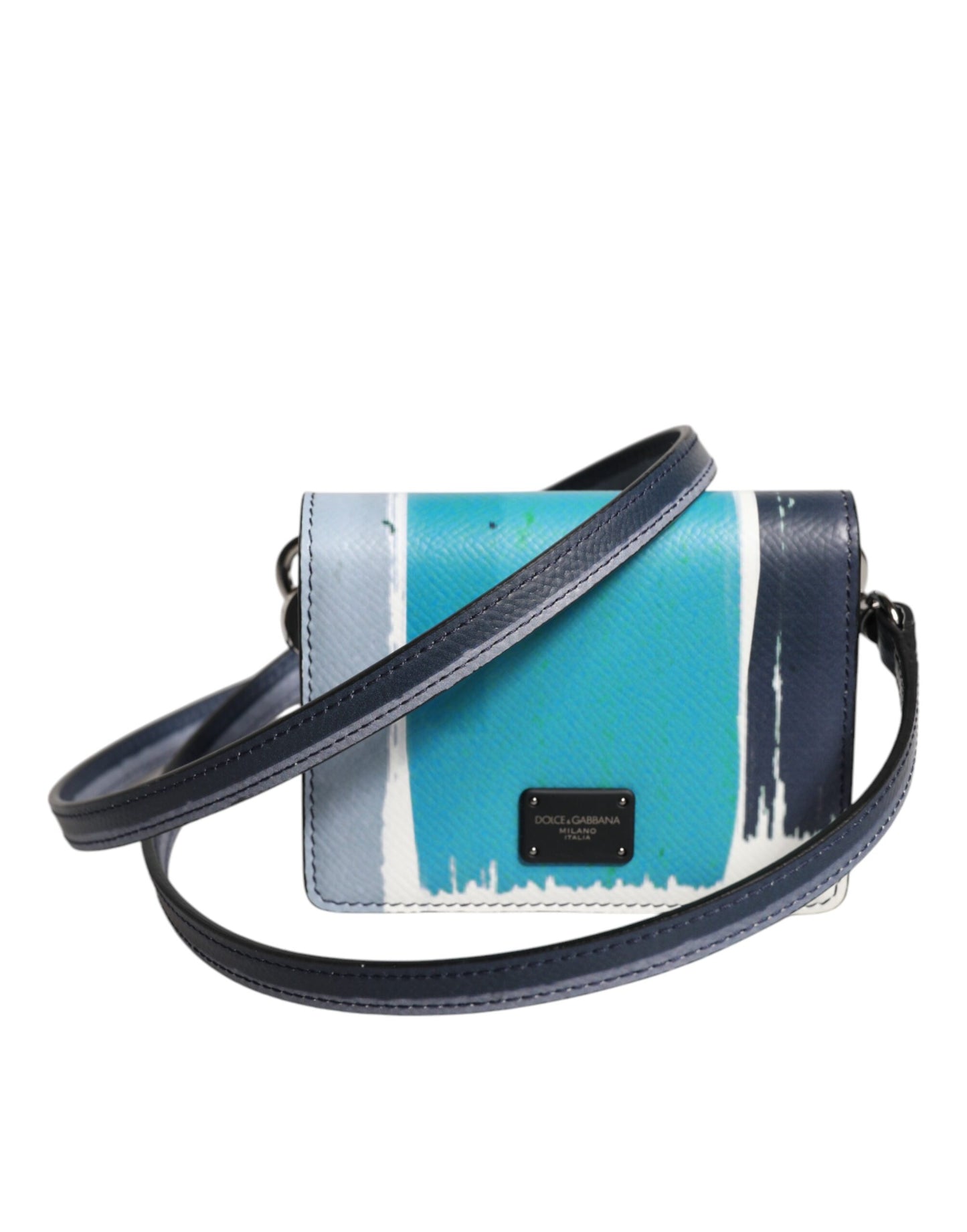 Multicolor Leather DG Logo Bifold Card Holder Wallet