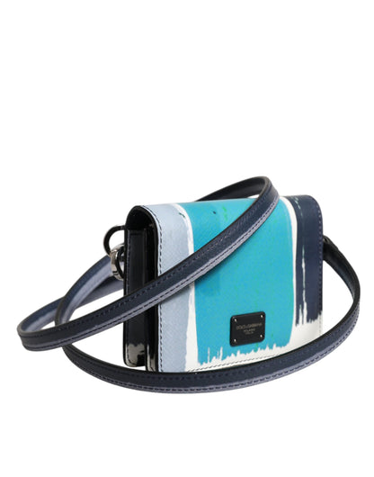 Multicolor Leather DG Logo Bifold Card Holder Wallet