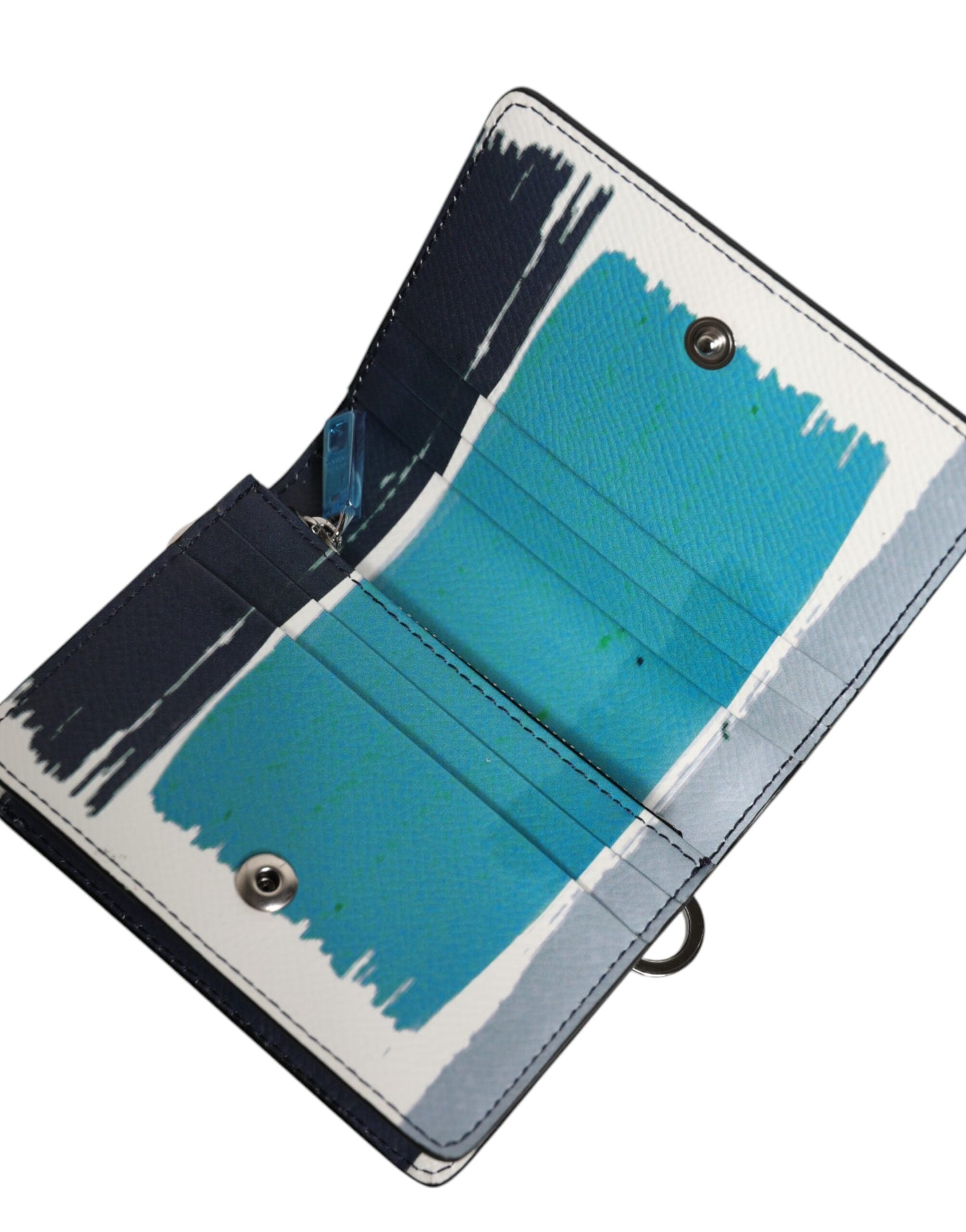 Multicolor Leather DG Logo Bifold Card Holder Wallet