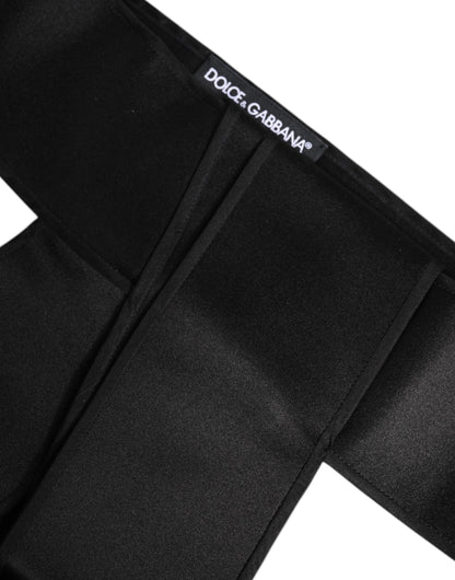 Black Satin Wide Waist Belt