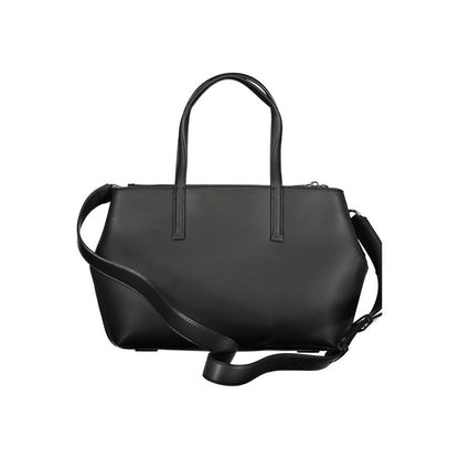 Black Polyester Women Handbag