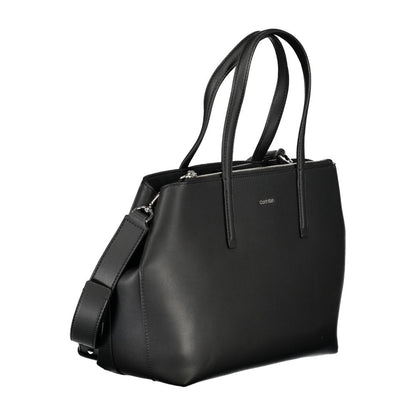 Black Polyester Women Handbag