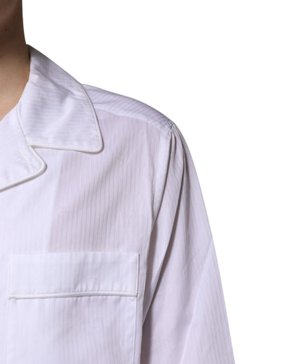 White Cotton Shirt Pants Pajama Set Sleepwear