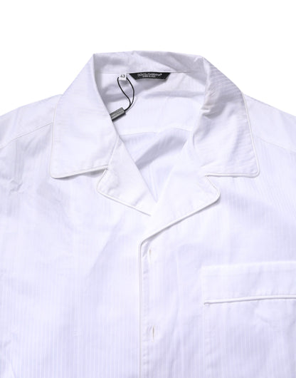 White Cotton Shirt Pants Pajama Set Sleepwear