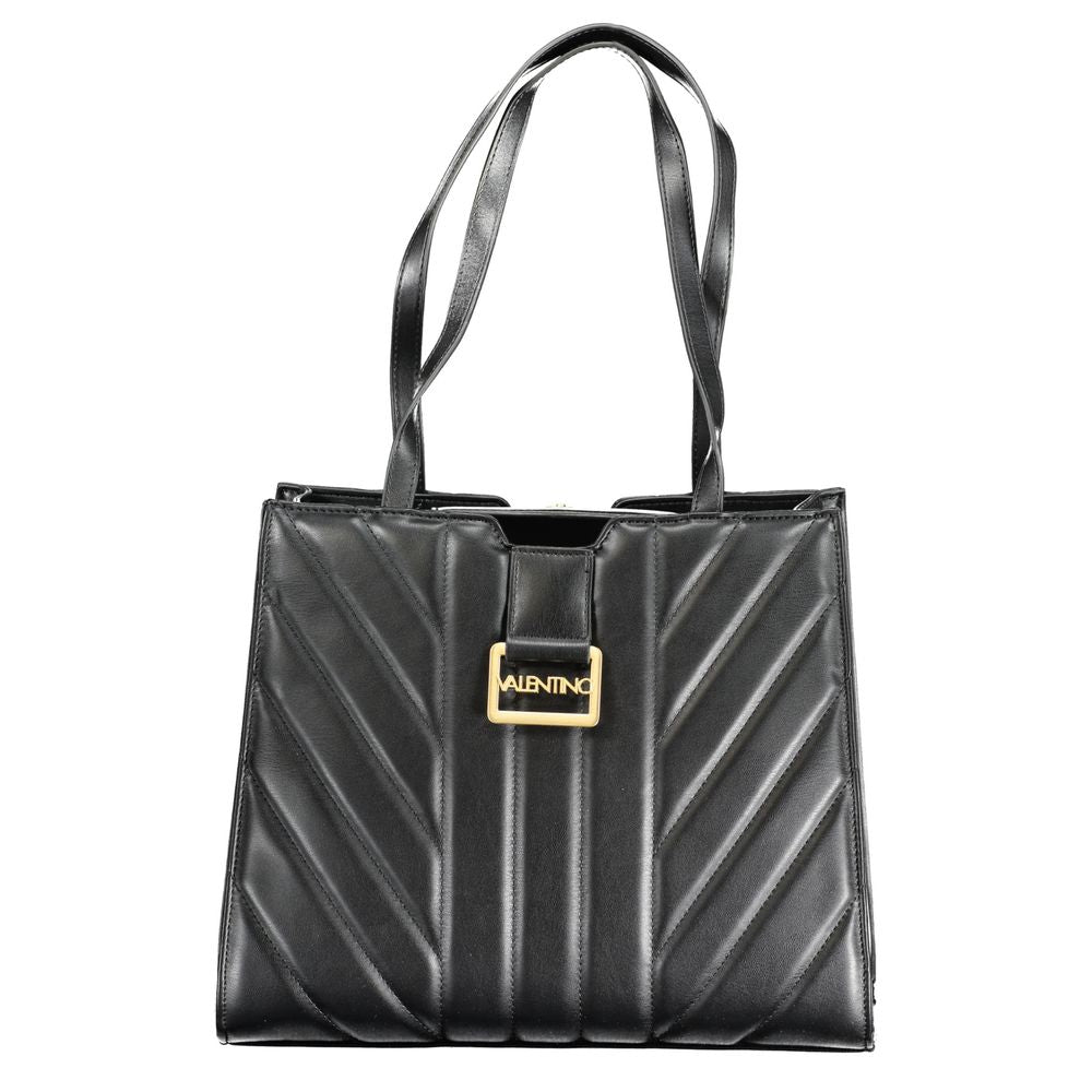 Black Polyurethane Women Handbag