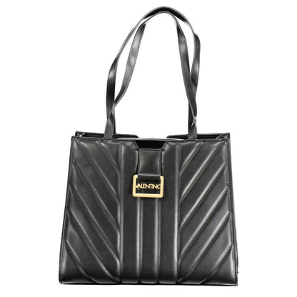 Black Polyurethane Women Handbag