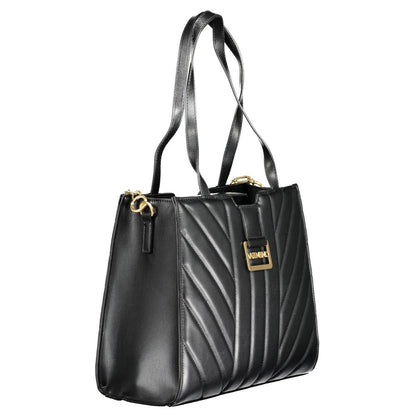 Black Polyurethane Women Handbag