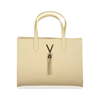 Beige Polyurethane Women Handbag