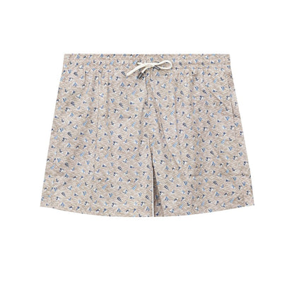 Beige Polyester Swim Shorts