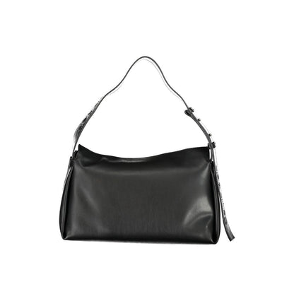 Black Polyester Women Handbag