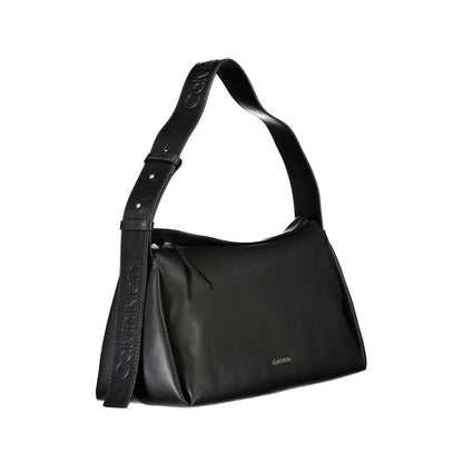 Black Polyester Women Handbag