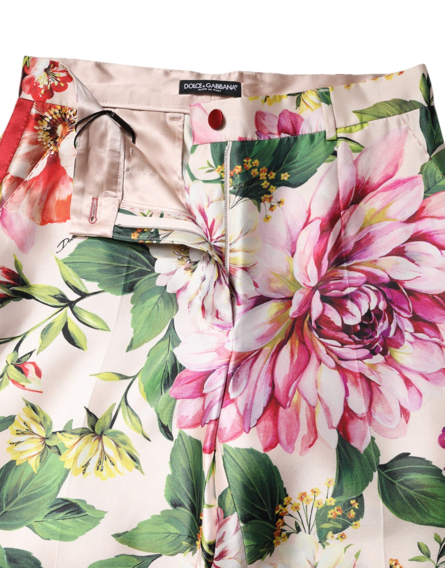 Multicolor Floral High Waist Straight Pants