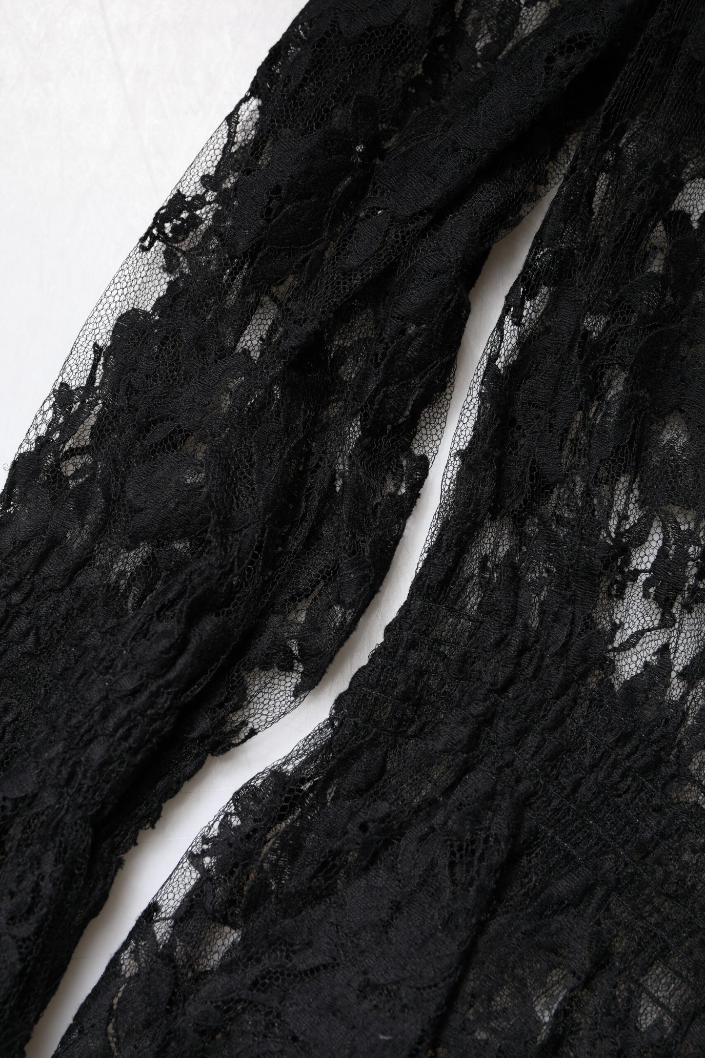 Black Cotton Floral Lace Women Blouse Top