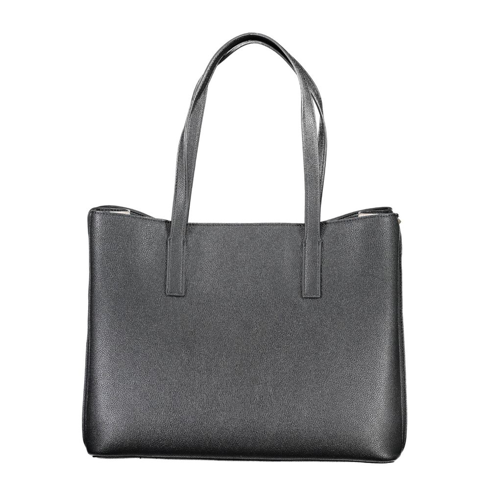 Black Polyurethane Women Handbag