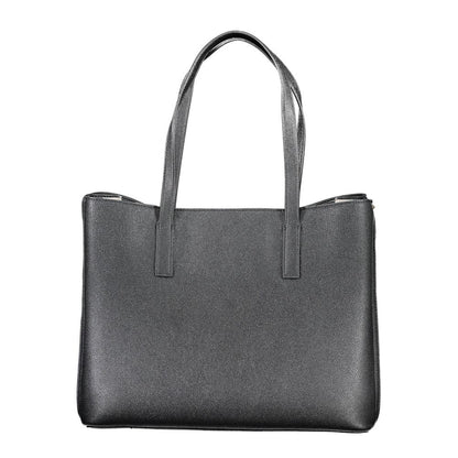 Black Polyurethane Women Handbag