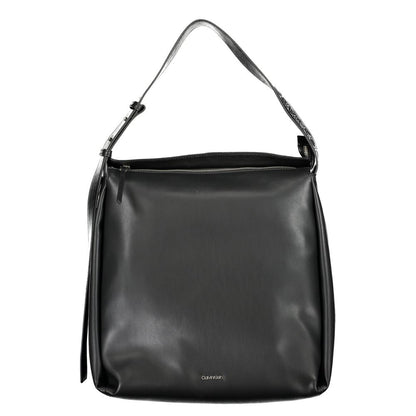 Black Polyester Women Handbag