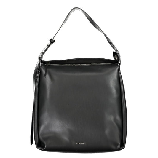 Black Polyester Women Handbag