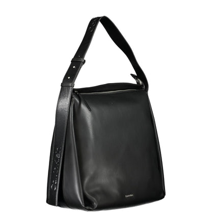 Black Polyester Women Handbag