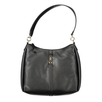 Black Polyester Women Shoulder Bag