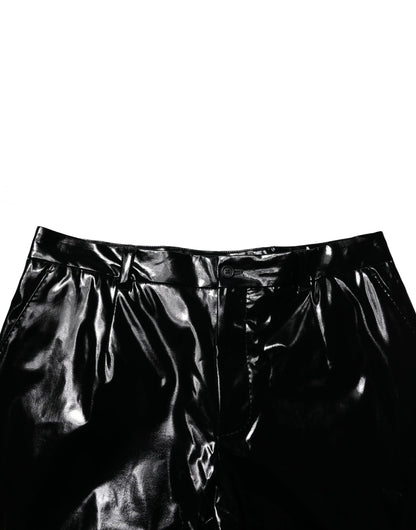 Black Nylon Straight Men Pants