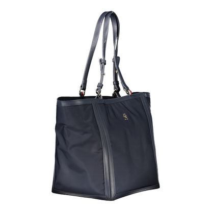 Blue Polyester Women Handbag