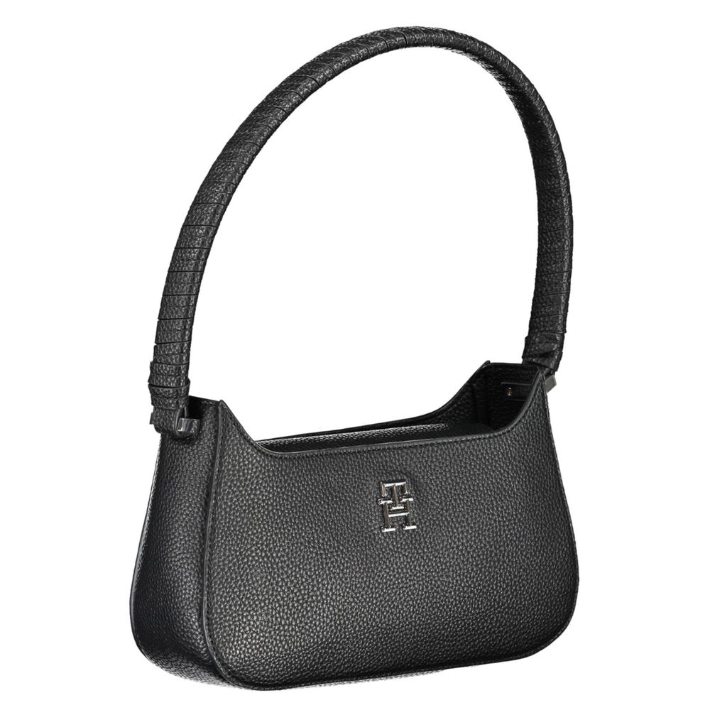 Black Polyurethane Women Handbag