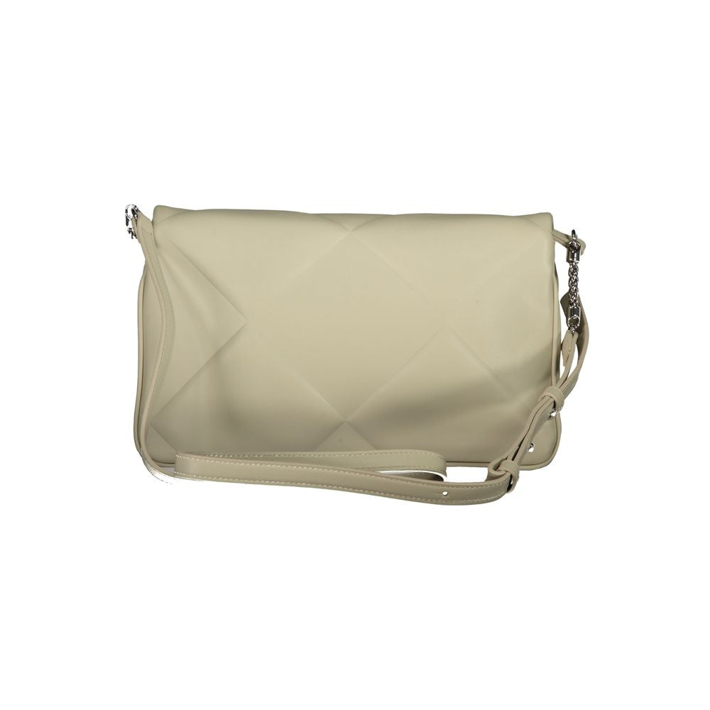 Beige Polyurethane Women Shoulder Bag