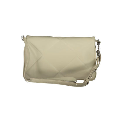Beige Polyurethane Women Shoulder Bag