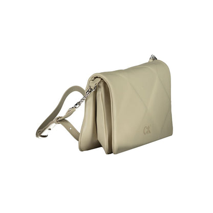 Beige Polyurethane Women Shoulder Bag