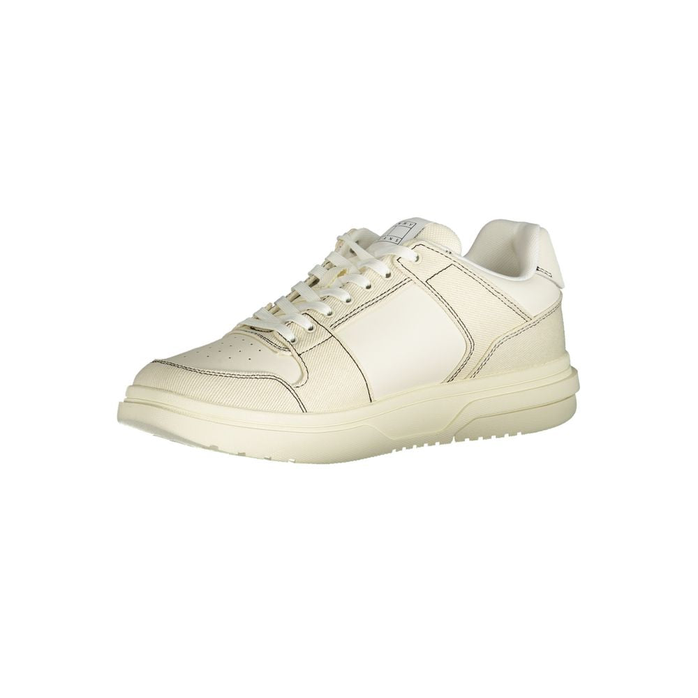 White Polyurethane Men Sneaker