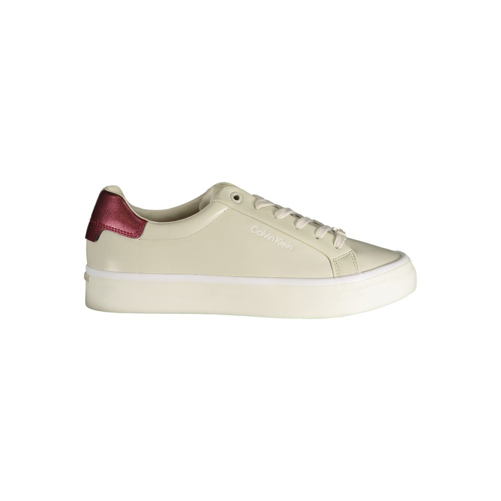 Beige Leather Women Sneaker