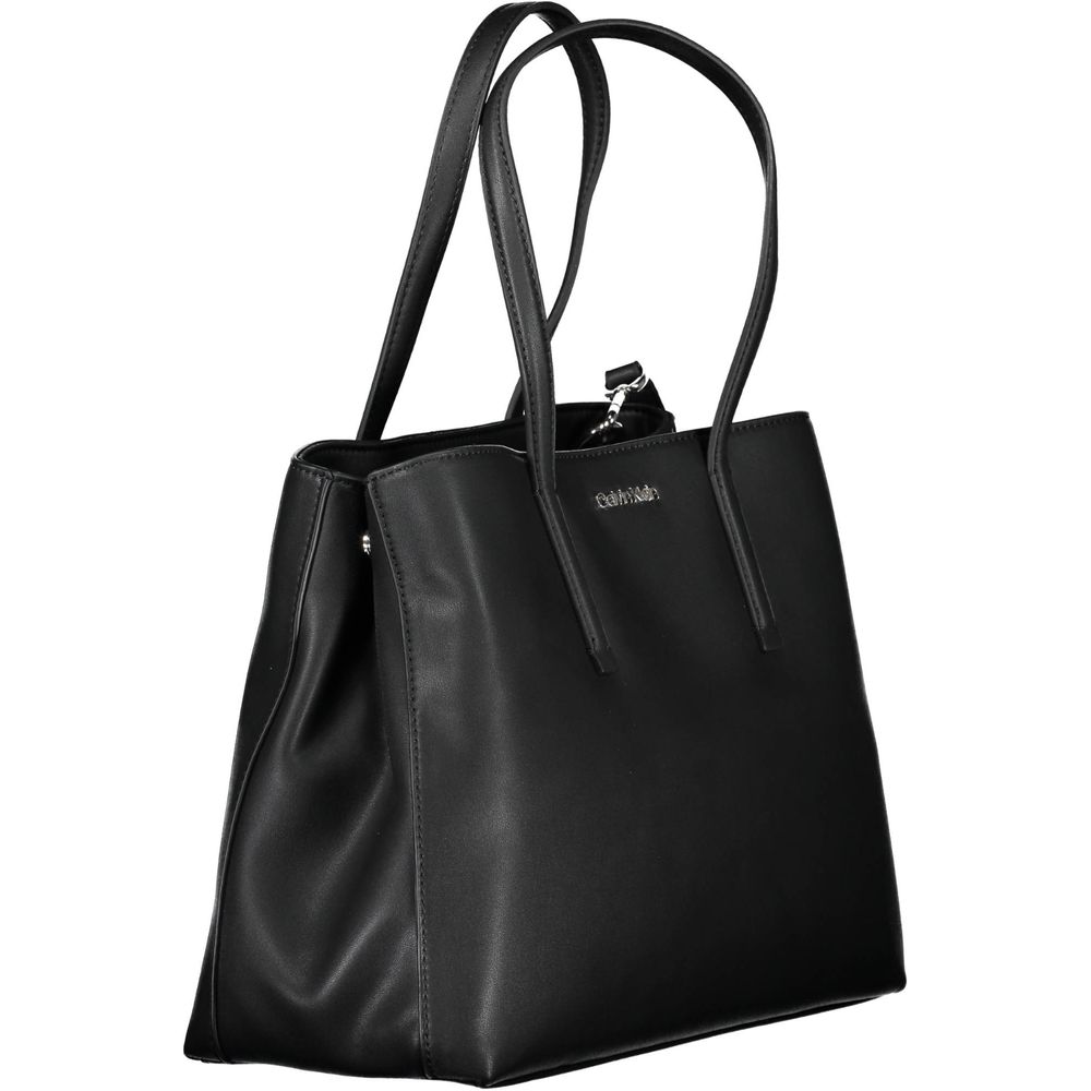 Black Polyester Women Handbag