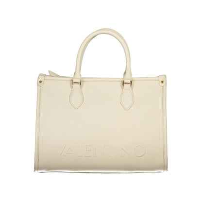 Beige Polyurethane Women Handbag