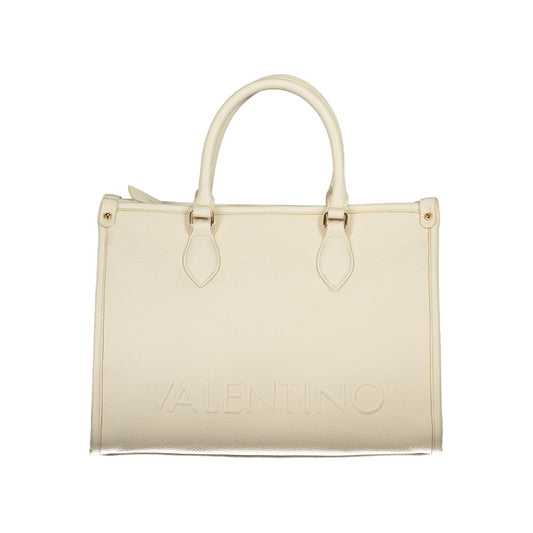 Beige Polyurethane Women Handbag