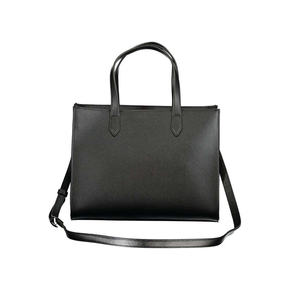 Black Polyurethane Women Handbag