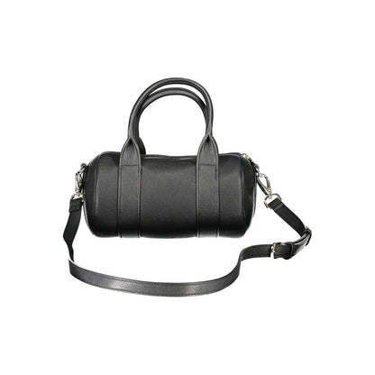 Black Polyurethane Women Handbag
