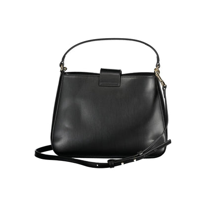 Black Polyurethane Women Handbag