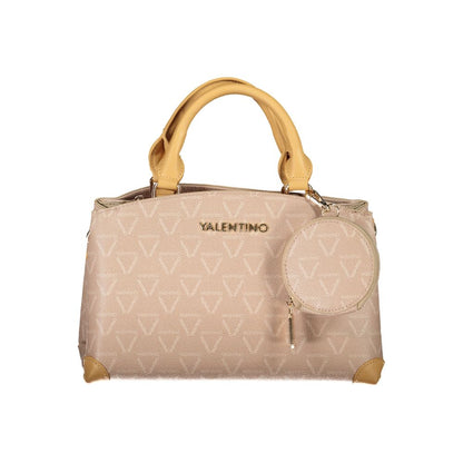 Beige Polyurethane Women Handbag