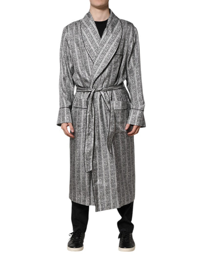 Multicolor Floral Robe Coat Wrap Jacket