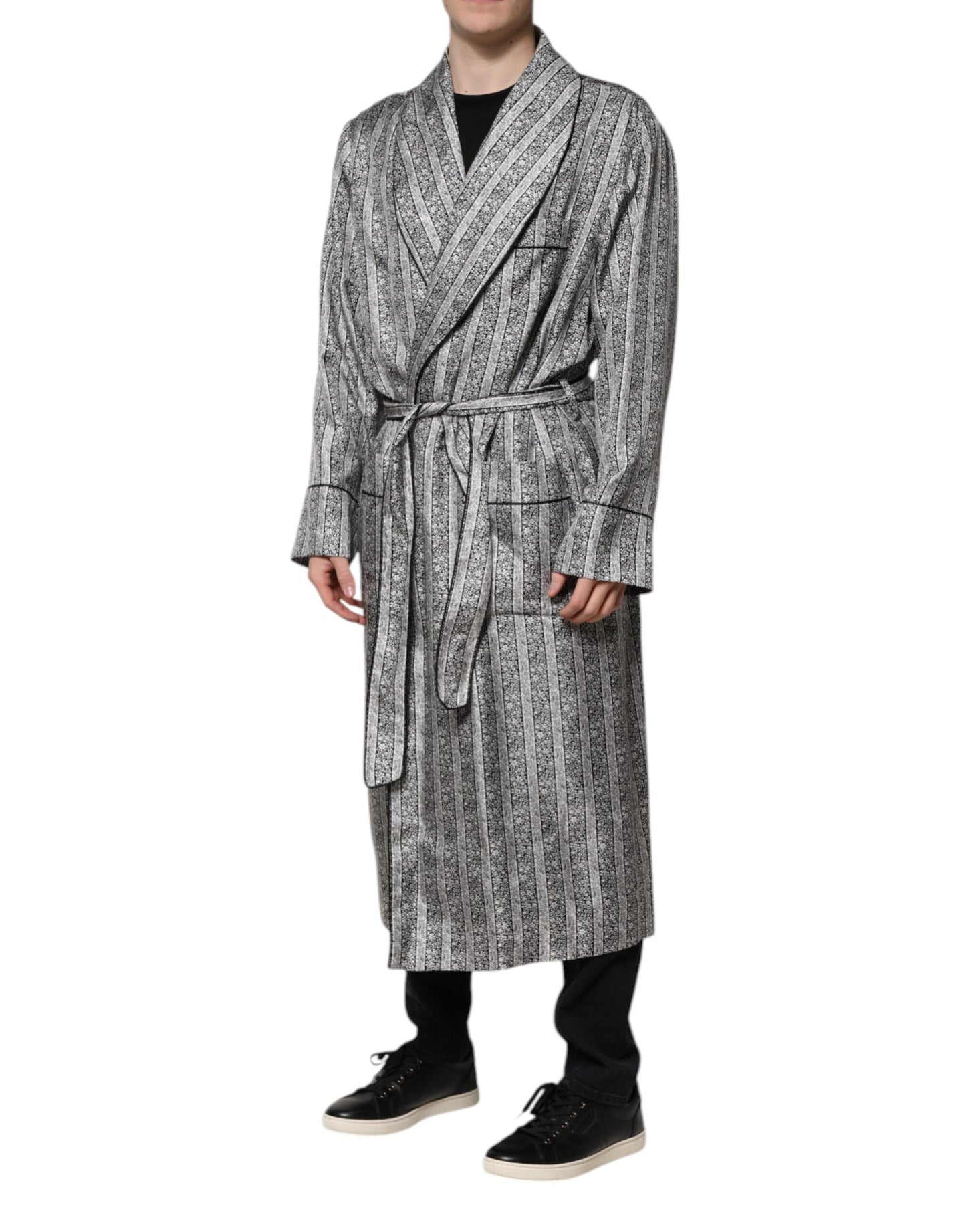 Multicolor Floral Robe Coat Wrap Jacket